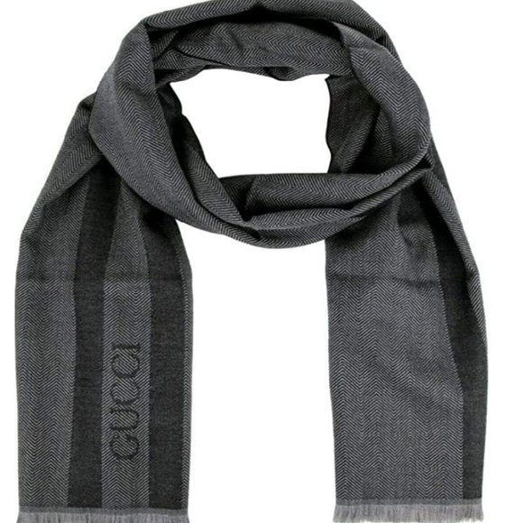 gucci striped wool scarf